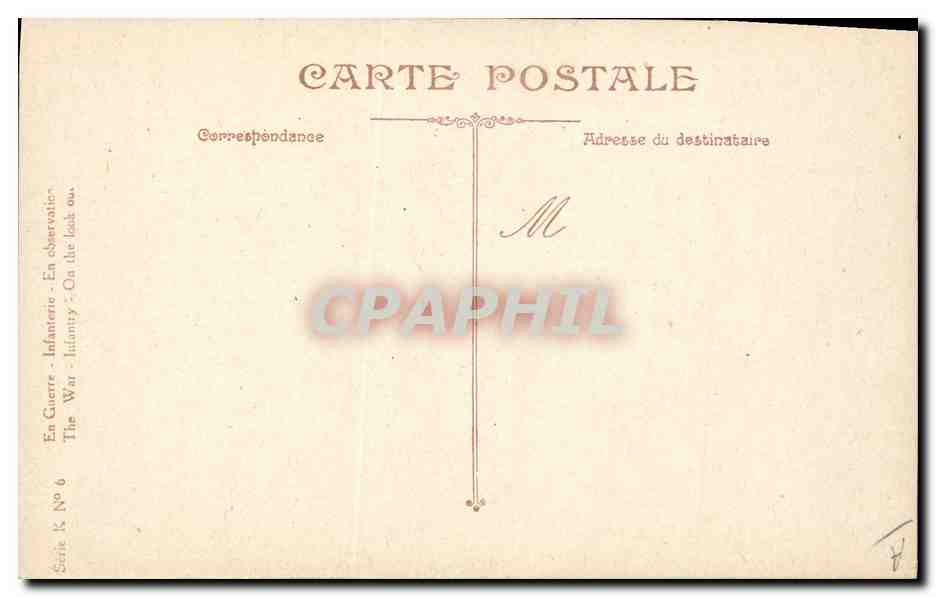 CPA Militaria Infanterie En observation — Rückseite