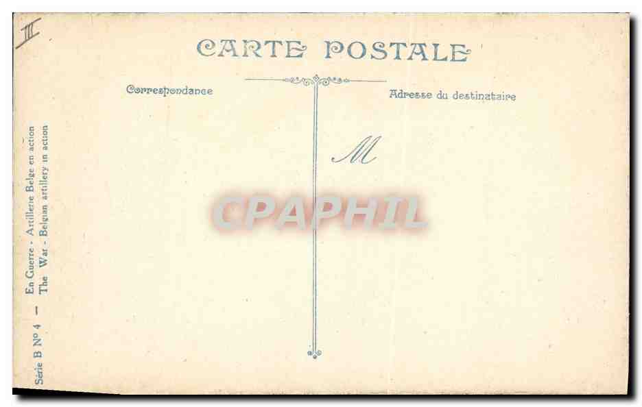 CPA Militaria Artillerie belge en action — Rückseite
