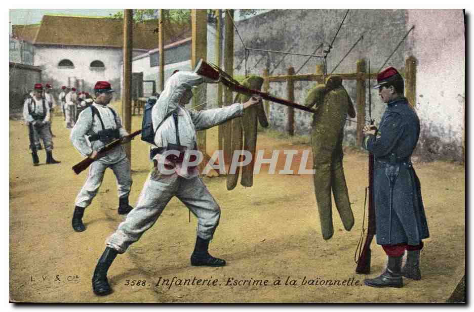 CPA Militaria Infanterie Escrime a la baionnette