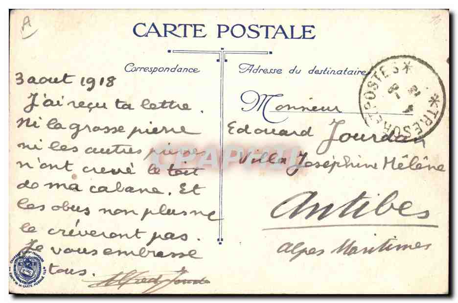 CPA Militaria Mitrailleuse anglaise — Rückseite