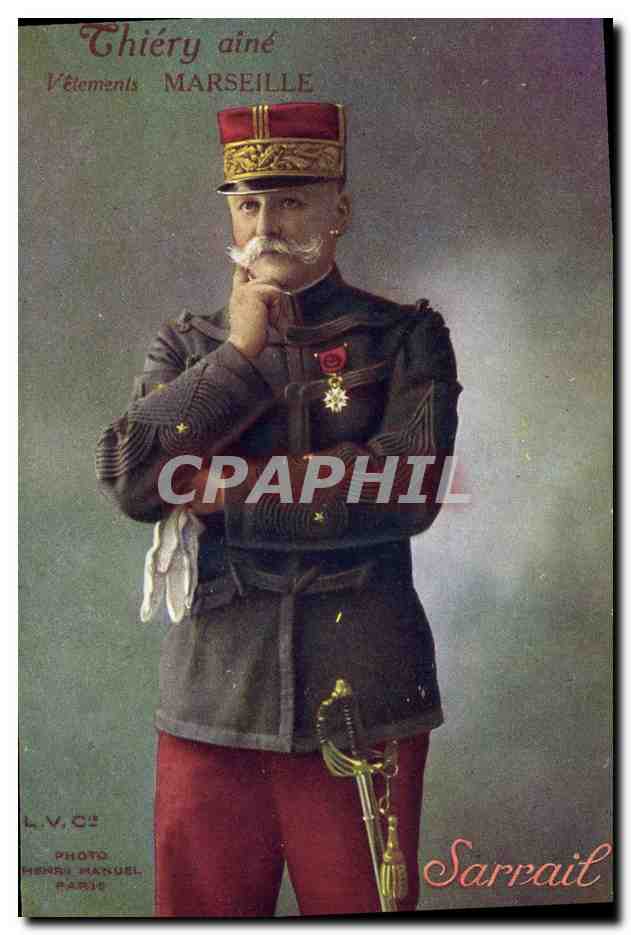 Général Sarrail — Portrait militaire — Photo Henri Manuel, Paris