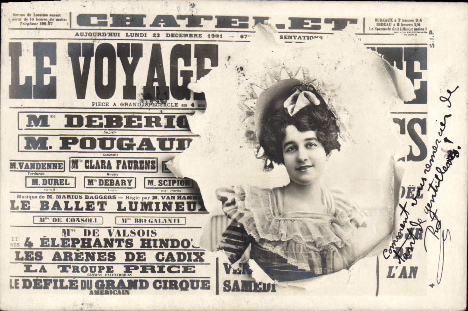 Châtelet - Spectacle 'Le Voyage' - Affiche de spectacle du 23 décembre 1901