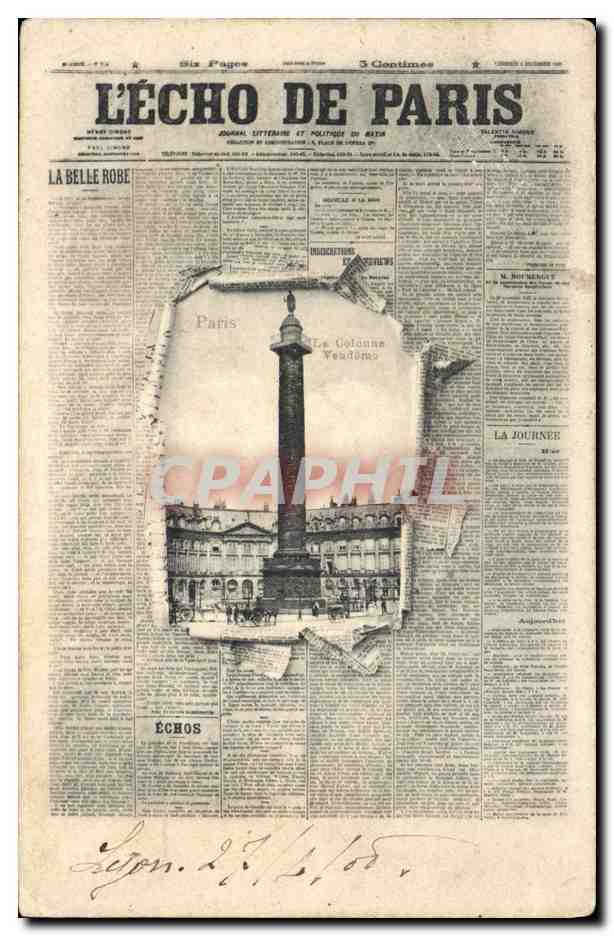 CPA Fantaisie Journaux Journal L'Echo de Paris