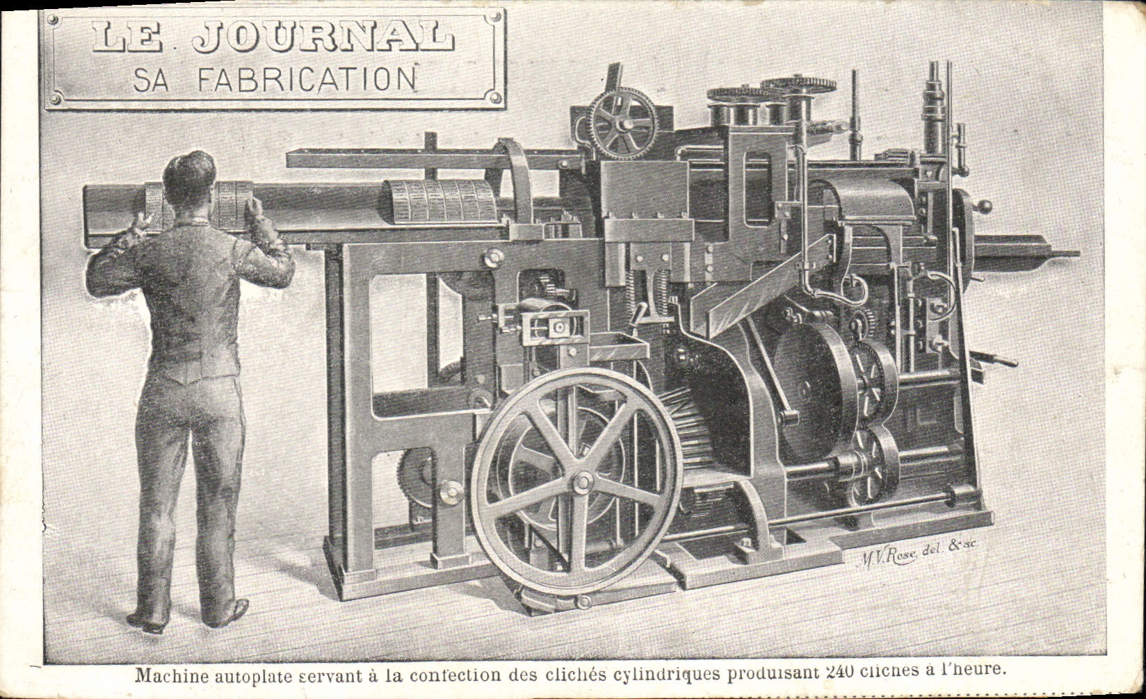 Machine autoplote pour la fabrication de clichés — M.V. Rose & sc.