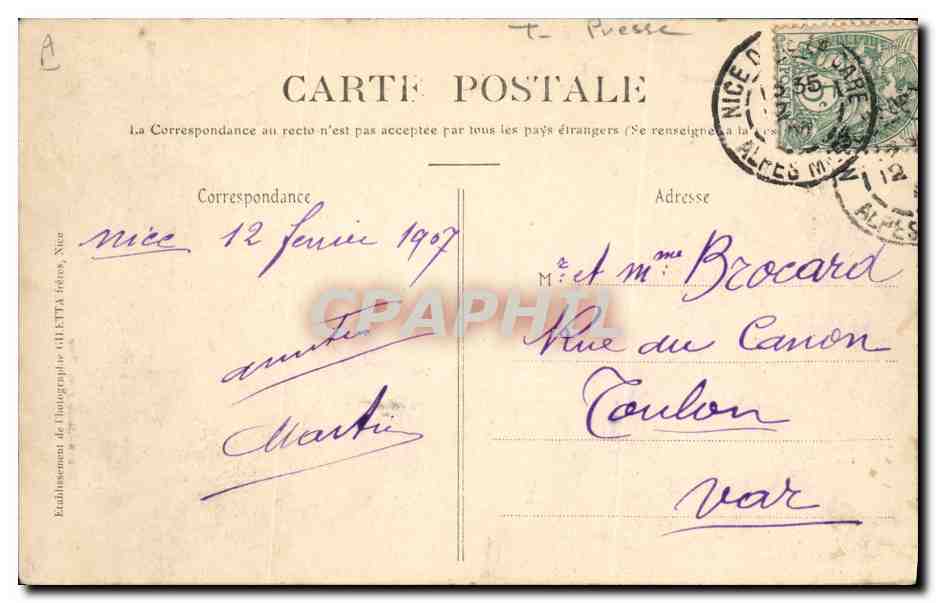 CPA Fantaisie Journaux Journal Carnaval de Nice Le triomphe du reportage Chantecler Bateau — Rückseite