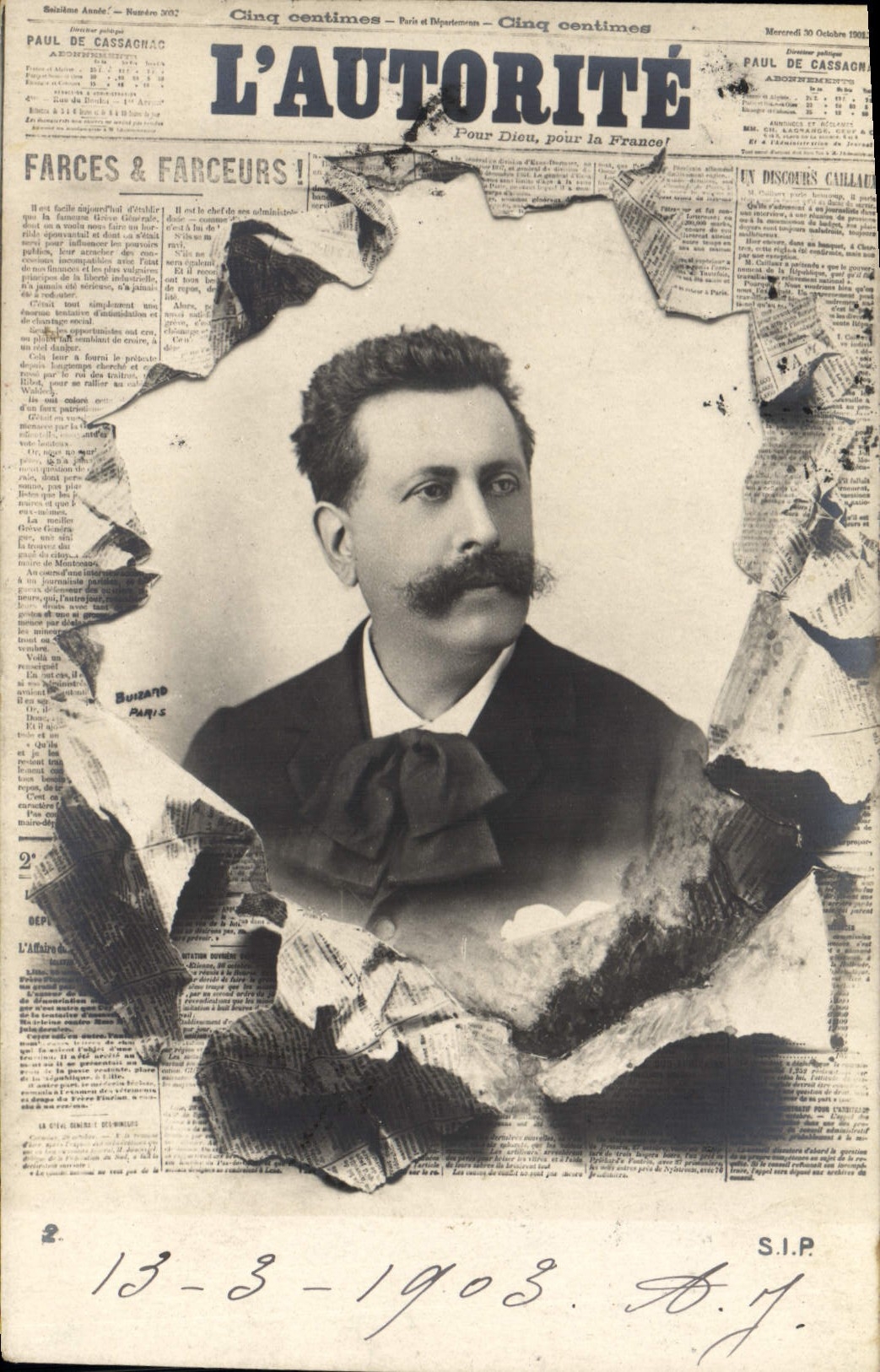 Portrait de Paul de Cassagnac — L'AUTORITÉ — éditeur S.I.P. n°2