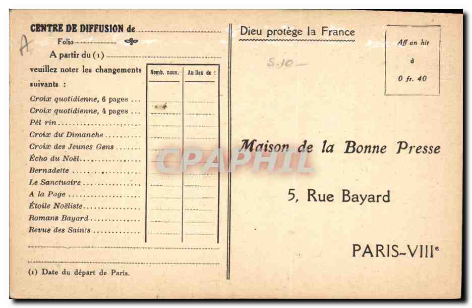 La Croix — Le Pèlerin — La Croix du Dimanche — 1929 — Maison de la Bonne Presse, Paris-VIIIe — Back