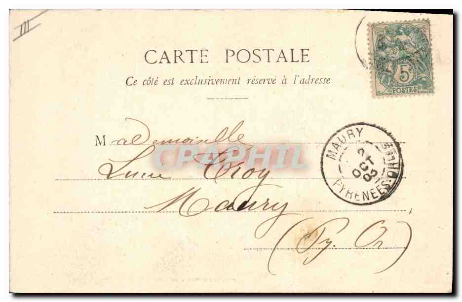 Femme en robe sombre et chapeau à plumes — Journaux Costiqués — Paris-Vivant, éditeur A. Baudet & Cie, n° 300 — Rückseite