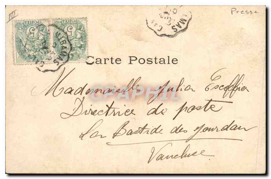 Femme en costume de marin — avec tambour portant l'inscription 'LE RAPPEL' — éditée par H. MANUEL — Verso