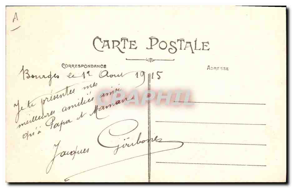 CPA Folklore Les chansons de Jean Rameau illustrees Le bapteme — Verso