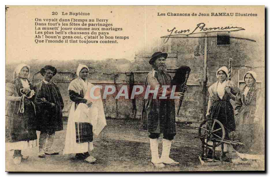 CPA Folklore Les chansons de Jean Rameau illustrees Le bapteme