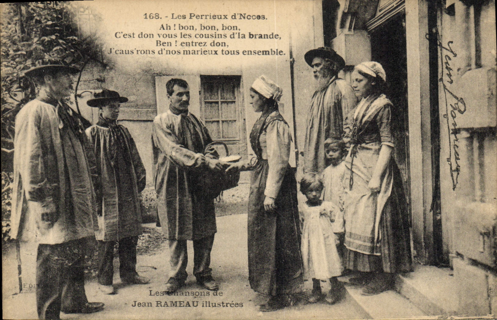 CPA Folklore Les chansons de Jean Rameau illustrees Les perrieux d'noces Mariage