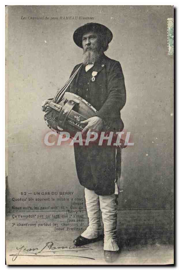 CPA Folklore Les chansons de Jean Rameau illustrees Un gas du Berry Musique