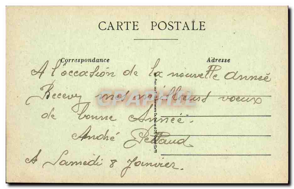 CPA Folklore Les chansons de Jean Rameau illustrees Le dimanche au village — Verso