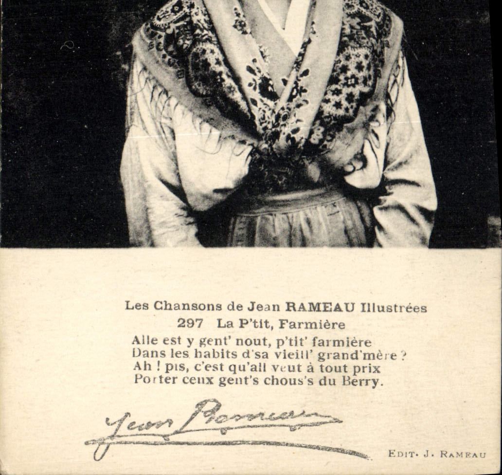 CPA Folklore Les chansons de Jean Rameau illustrees La p'tit fermiere