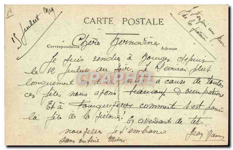 CPA Folklore Les chansons de Jean Rameau illustrees La Charibaude — Verso