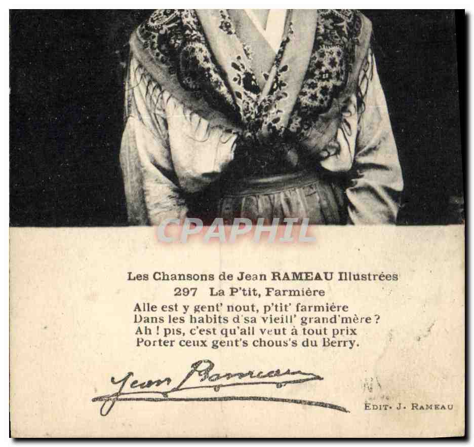 CPA Folklore Les chansons de Jean Rameau illustrees La p'tit Farmiere