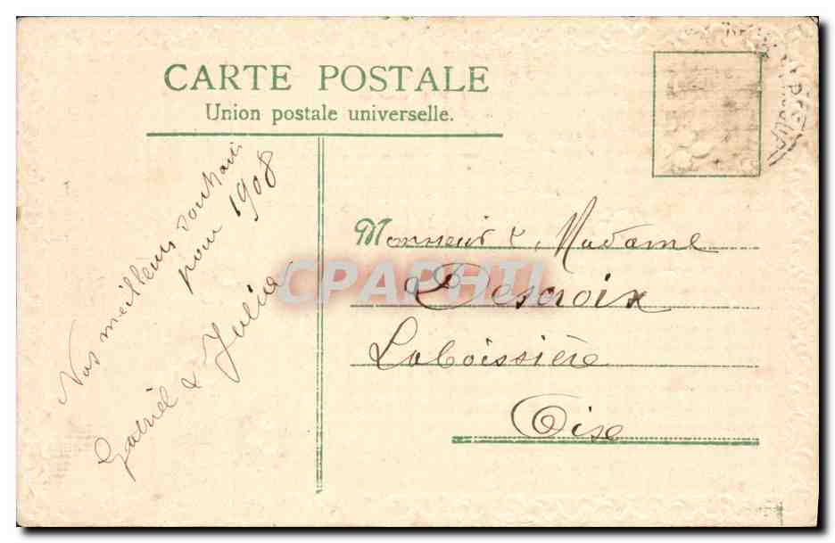 CPA Fantaisie Fleurs  — Back