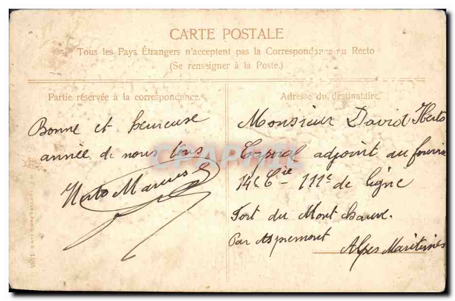 CPA Fantaisie Fleurs Automobile — Rückseite