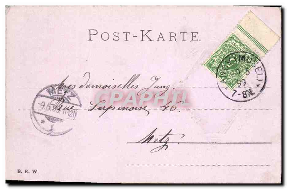CPA Fantaisie Fleurs Femme — Verso
