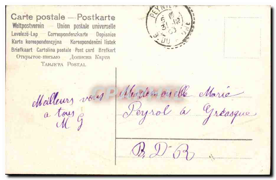 CPA Fantaisie Fleurs Colombe — Verso