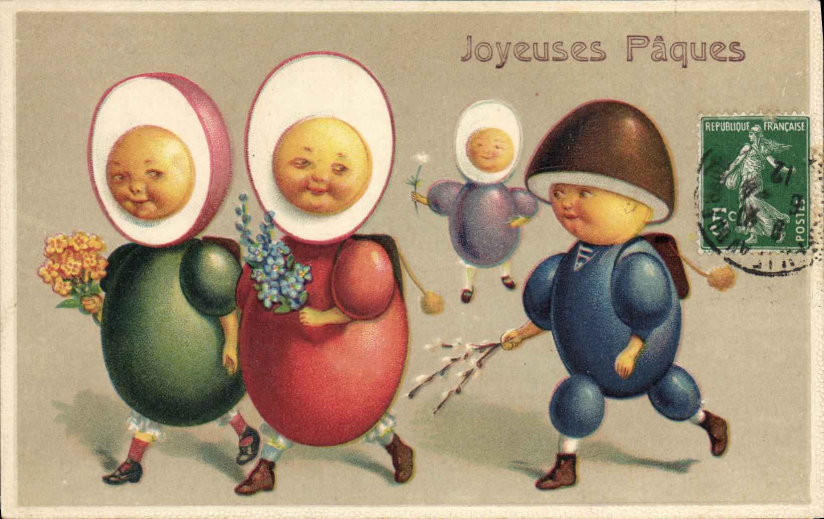 Enfants en costumes d'œufs — Joyeuses Pâques — Éditeur non visible