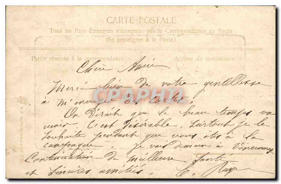 CPA Fantaisie Fleurs Oiseaux — Verso