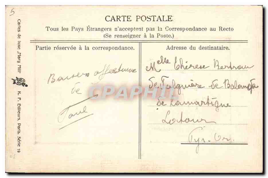 CPA Fantaisie Biches (en relief)  — Verso