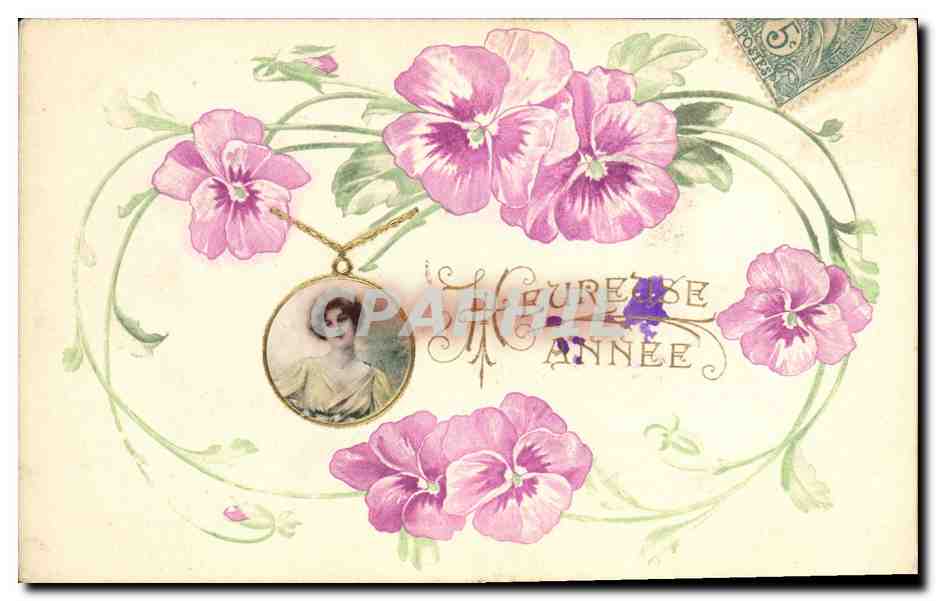 CPA Fantaisie Fleurs Femme