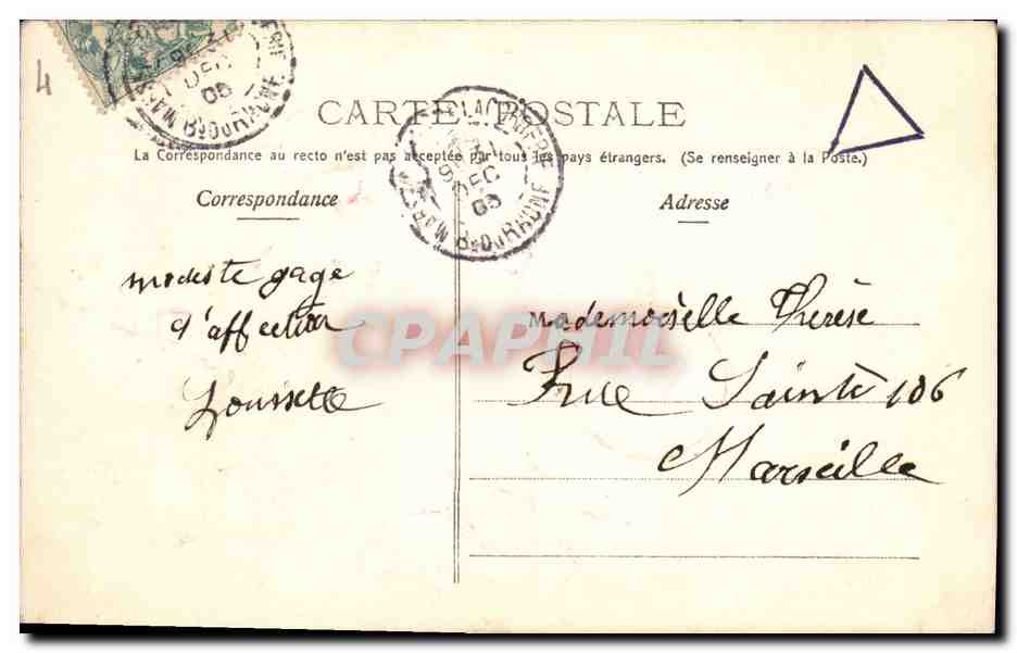 CPA Fantaisie Fleurs Femme — Rückseite