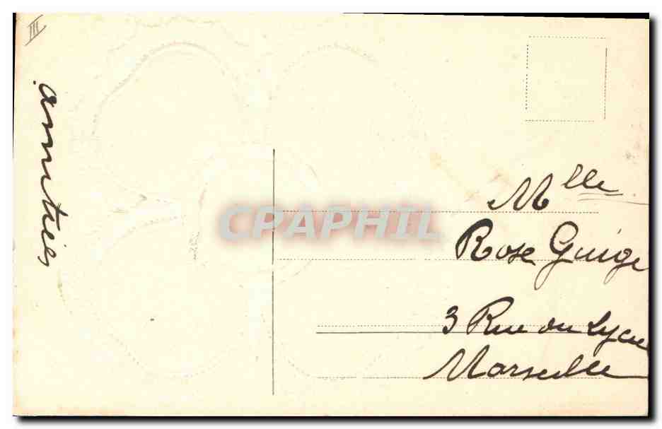 Femme en robe claire — souvenir — éditeur inconnu, n° de série non visible — Verso