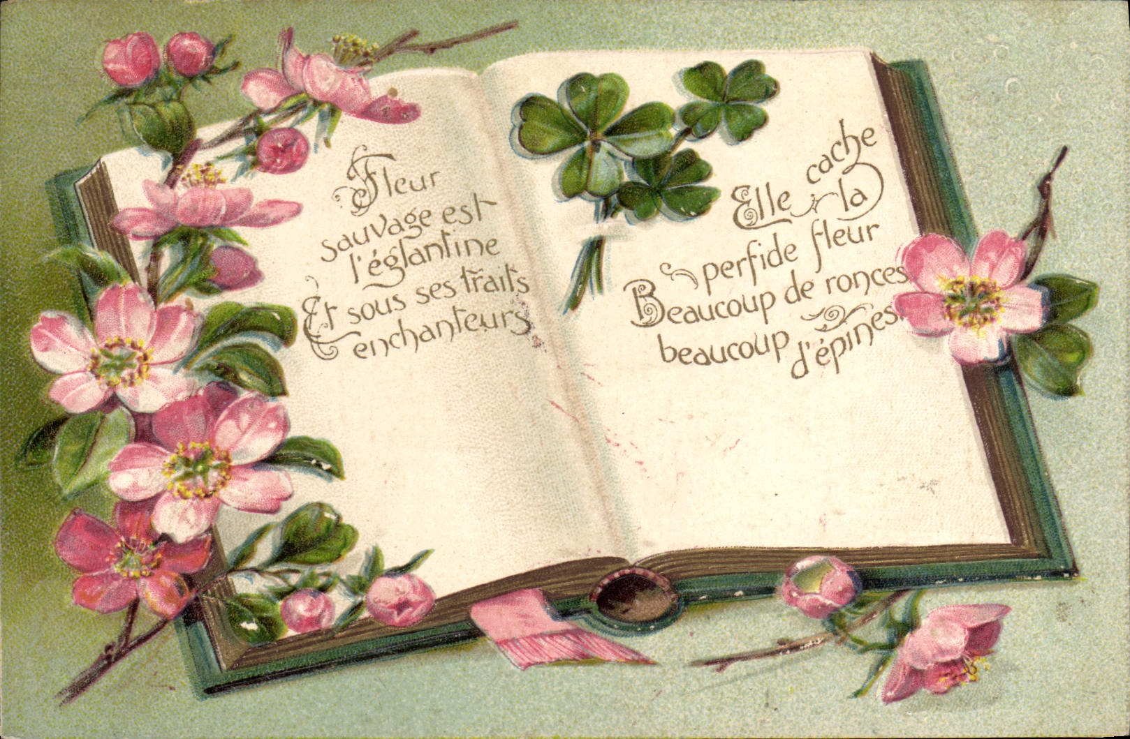 Fleur sauvage — églantine — CPAPHIL série 5393