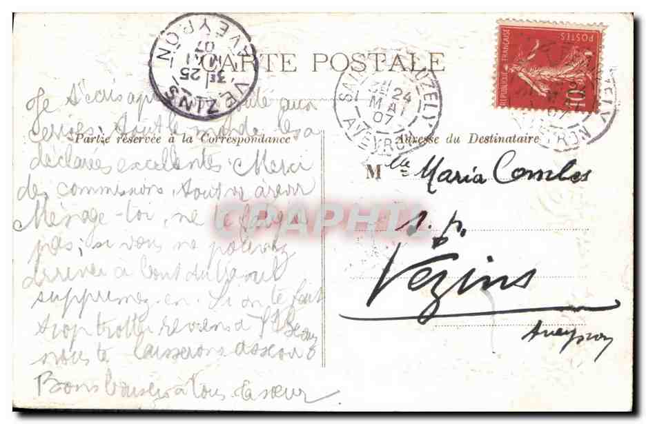 CPA Fantaisie Fleurs  — Verso
