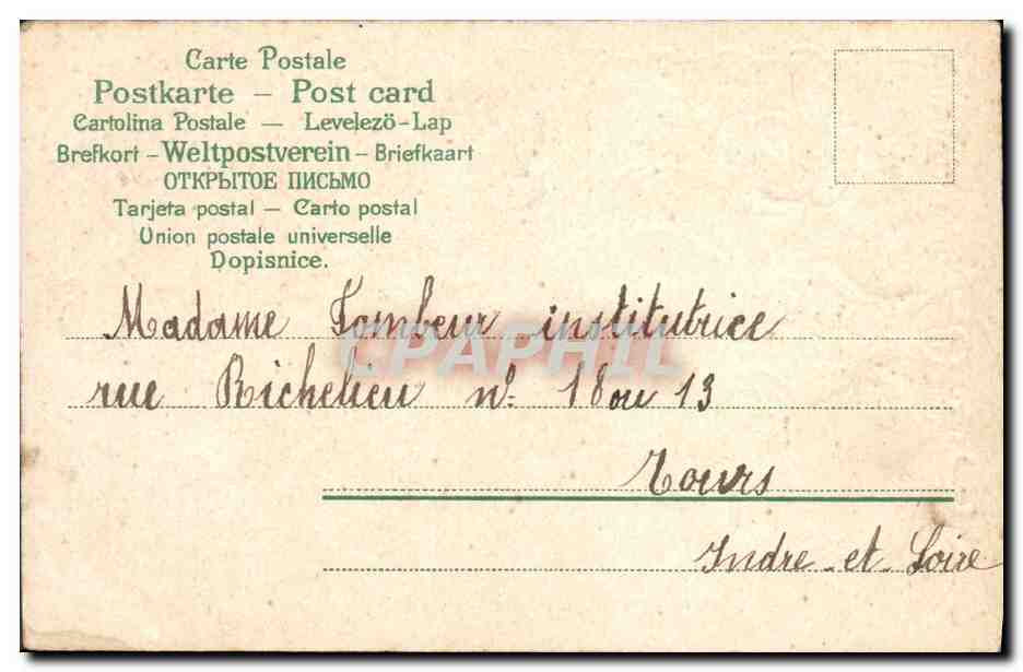 CPA Fantaisie Fleurs  — Verso