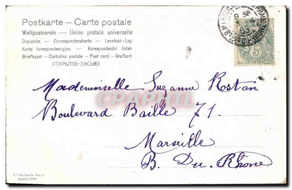 CPA Fantaisie Fleurs Colombes — Verso