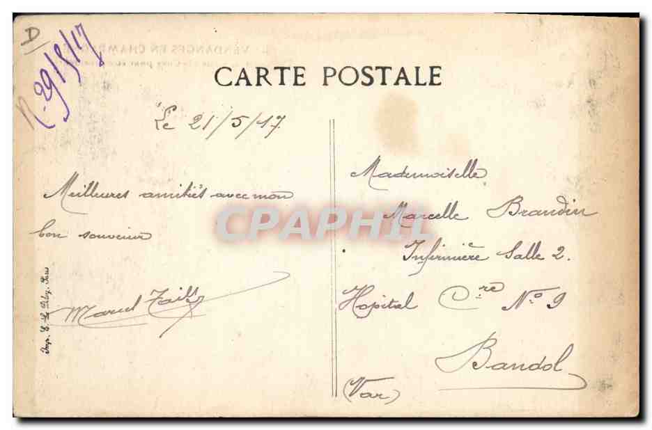 CPA Folklore Vigne Vendanges Champagne Transport du raisin a la cuve apres etre pressure TOP — Rückseite
