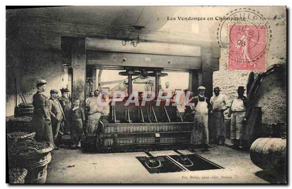 CPA Folklore Vigne Vendanges Champagne Le pressoir TOP
