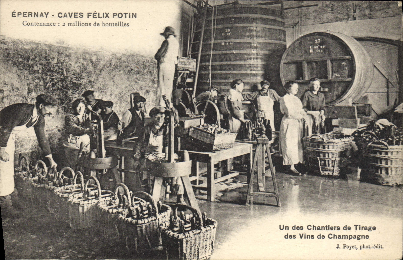 ÉPERNAY - CAVES FÉLIX POTIN — Un des Chantiers de Tirage des Vins de Champagne — J. Poyet, phot.-édit.