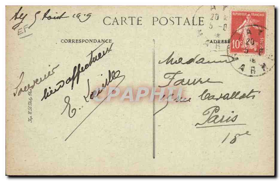 Weinlese in Champagne — Die Ernte der Trauben in den hohen Weinbergen — B.D. Nr. 3 — Rückseite