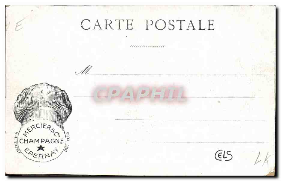 CPA Folklore Vigne Vendanges Epernay Les bouchonniers Champagne Mercier — Rückseite