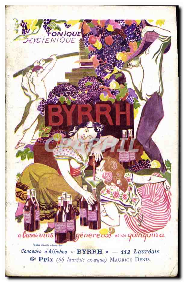 CPA Publicite Byrrh Tonique hygienique Quinquina Illustrateur TOP