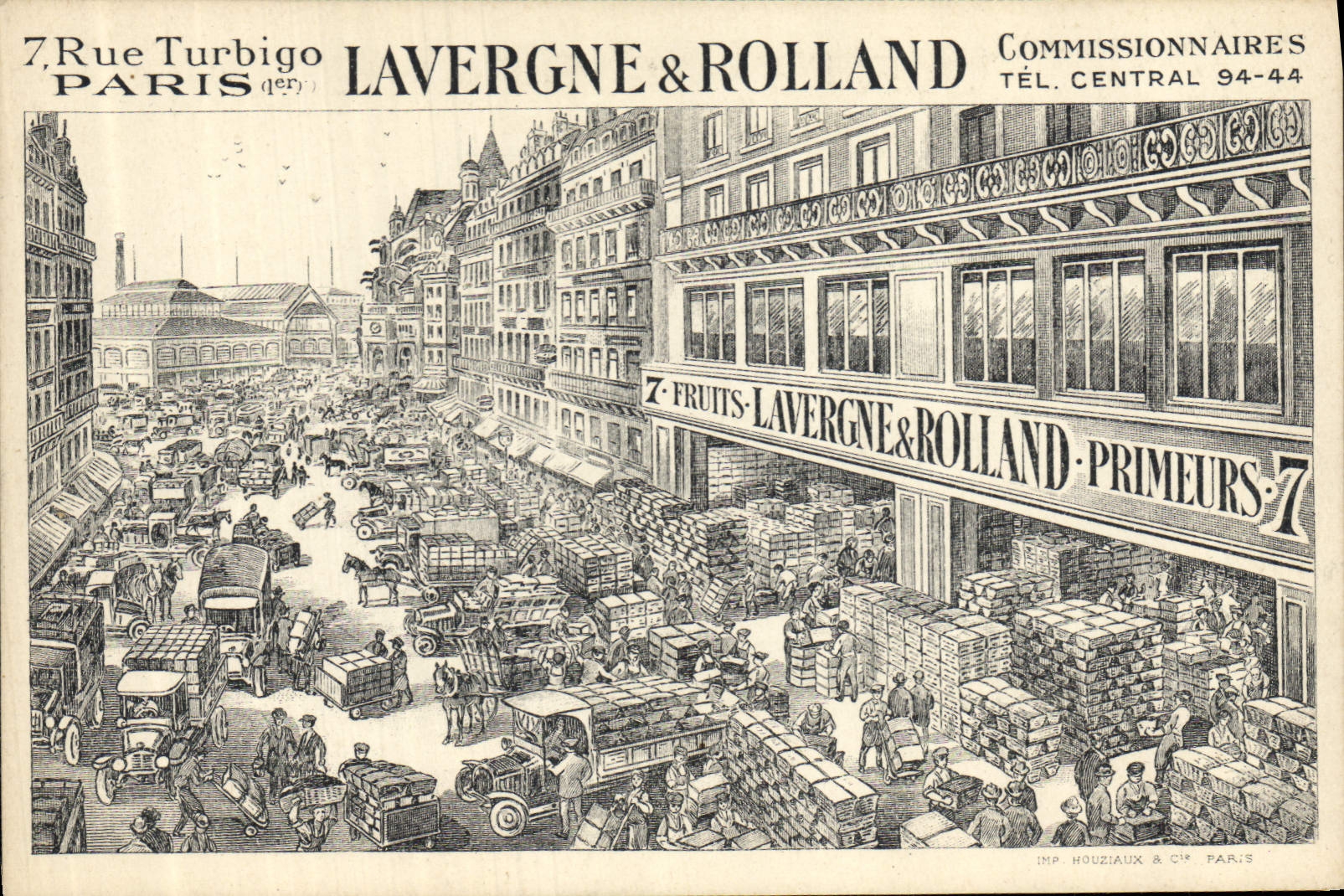 CPA Publicite Lavergne et Rolland Rue Turbigo Paris Primeurs 