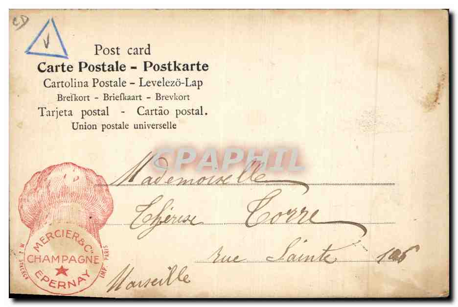 CPA Publicite Champagne Mercier Femmes  — Rückseite