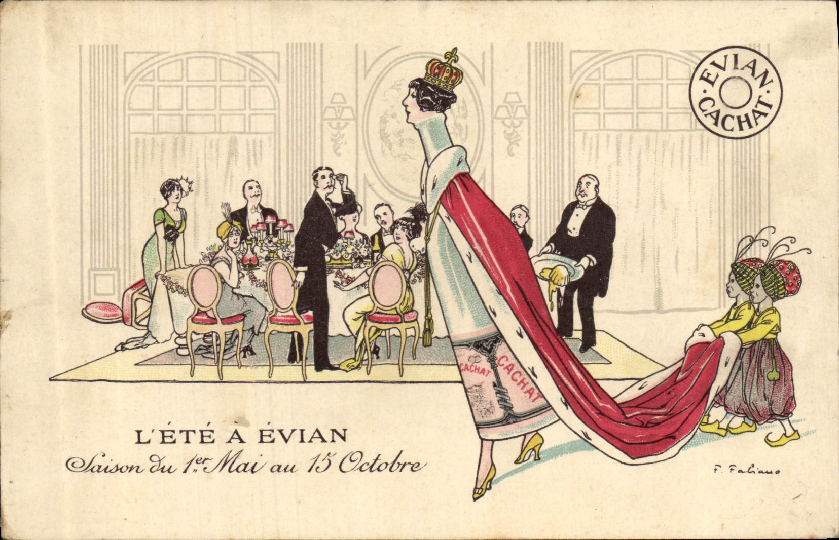 CPA Publicite L'Ete a Evian Saison du 1er Mai au 15 octobre 