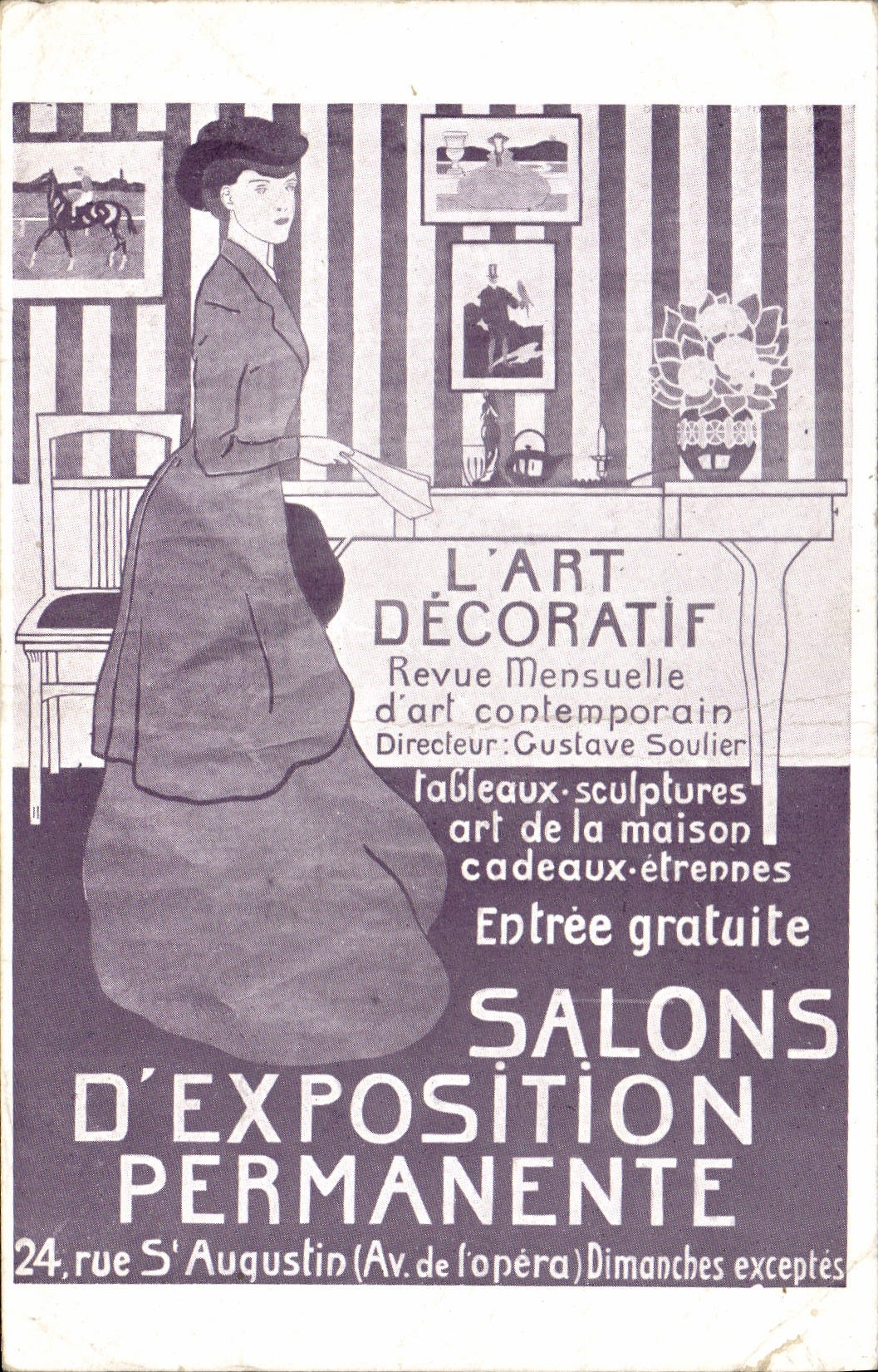 CPA Publicite Art decoratif Salons d'exposition Rue St Augustun Avenue de l'Opera Paris 