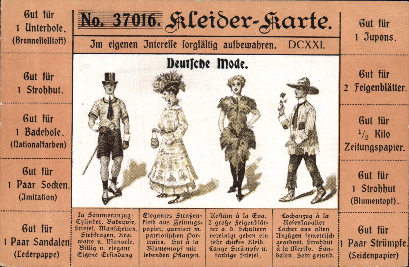 CPA Publicite Kleider Karte Deutsche Mode TOP 