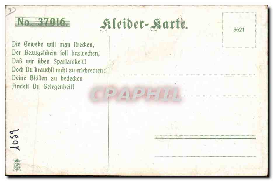 CPA Publicite Kleider Karte Deutsche Mode TOP  — Rückseite