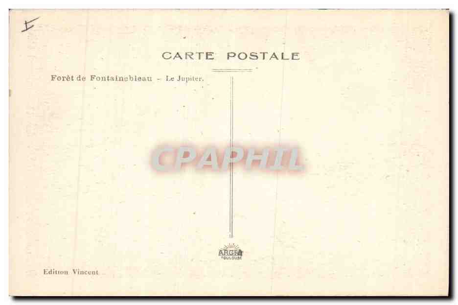 CPA Arbre Foret de Fontainebleau Le Jupiter  — Verso