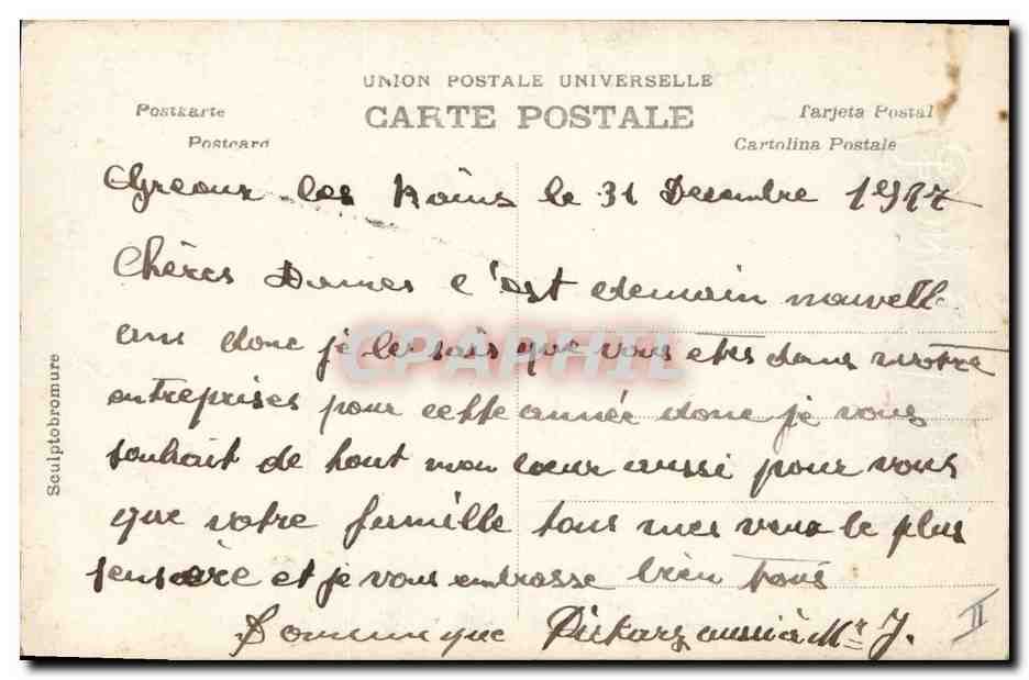 CPA Fantaisie Illustrateur Mastroianni Bonne annee  — Verso
