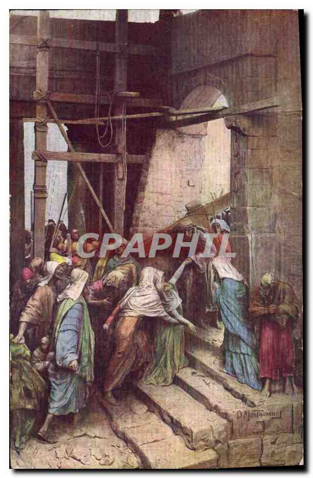 CPA Fantaisie Illustrateur Mastroianni Vie du Christ Jesus rencontre sa tres Sainte Mere 